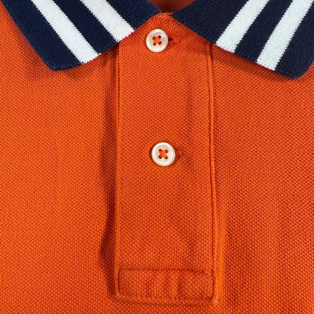 Polo Ralph Lauren Polo Shirt Mens M Medium Orange Crest Custom Slim Fit Pique - Picture 5 of 15